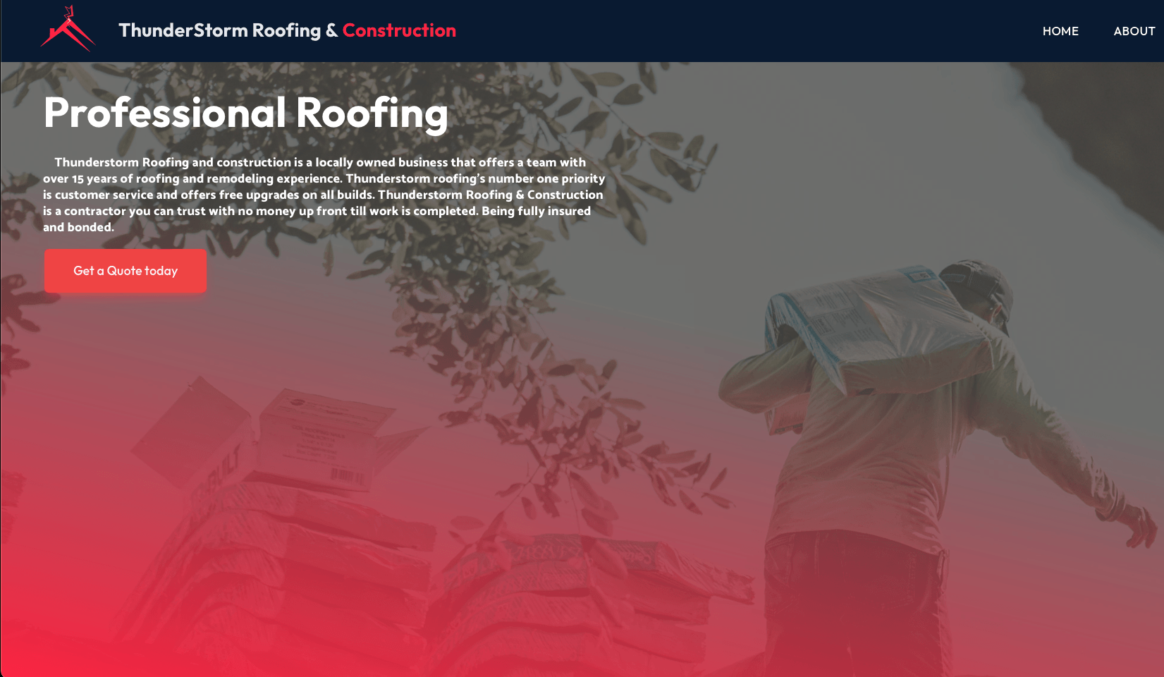 A roofing company Website based on react, featuring twilio messaging support.